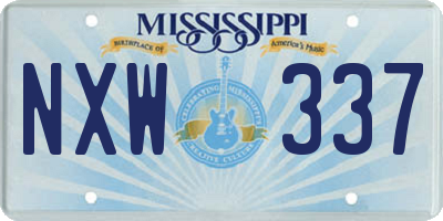 MS license plate NXW337