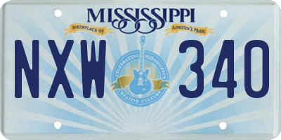 MS license plate NXW340