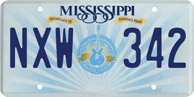 MS license plate NXW342
