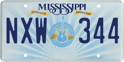 MS license plate NXW344