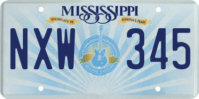 MS license plate NXW345