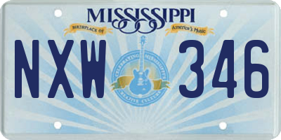 MS license plate NXW346