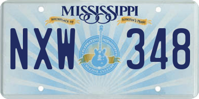 MS license plate NXW348