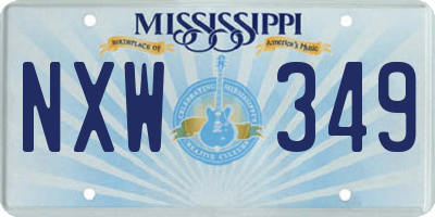 MS license plate NXW349