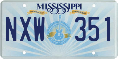 MS license plate NXW351