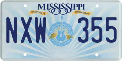 MS license plate NXW355