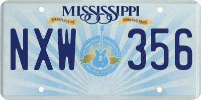 MS license plate NXW356