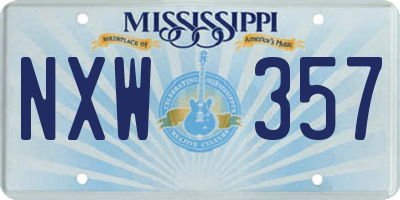 MS license plate NXW357