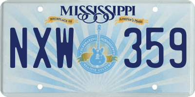 MS license plate NXW359