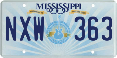 MS license plate NXW363