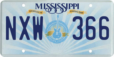 MS license plate NXW366