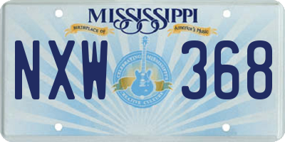 MS license plate NXW368