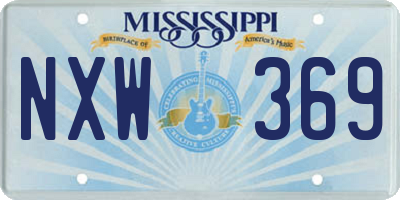 MS license plate NXW369