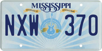 MS license plate NXW370
