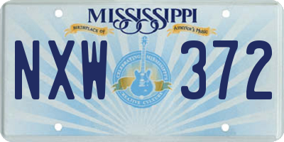 MS license plate NXW372