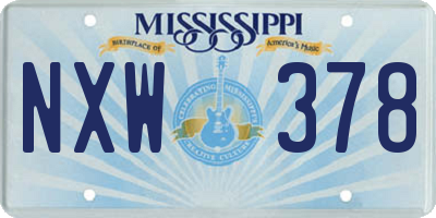 MS license plate NXW378
