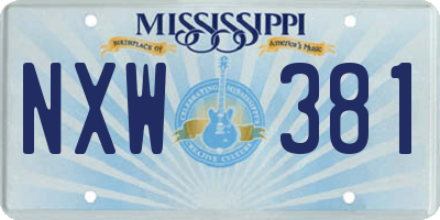 MS license plate NXW381