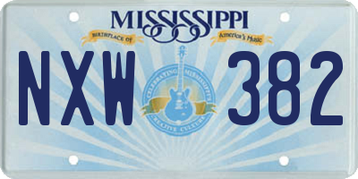 MS license plate NXW382