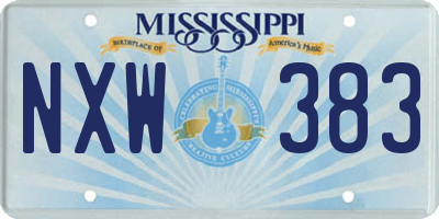 MS license plate NXW383