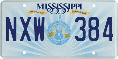 MS license plate NXW384