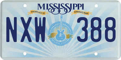 MS license plate NXW388