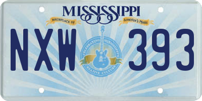 MS license plate NXW393