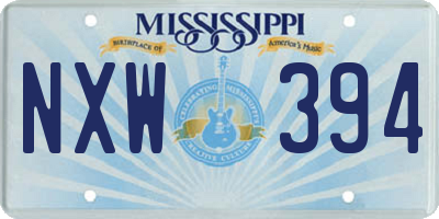 MS license plate NXW394