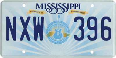 MS license plate NXW396