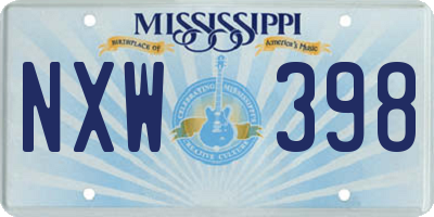 MS license plate NXW398