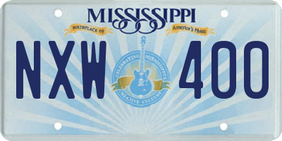 MS license plate NXW400