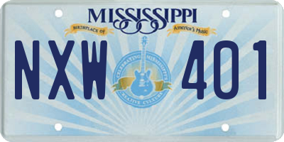 MS license plate NXW401