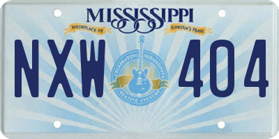 MS license plate NXW404