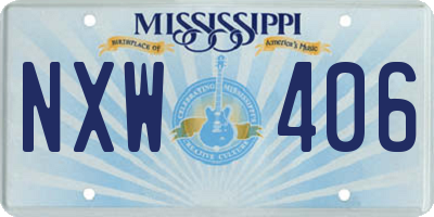 MS license plate NXW406