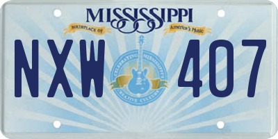 MS license plate NXW407