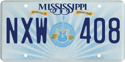 MS license plate NXW408