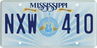 MS license plate NXW410