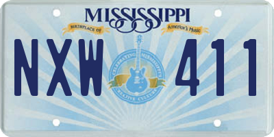 MS license plate NXW411