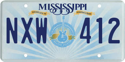 MS license plate NXW412