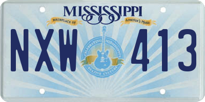 MS license plate NXW413