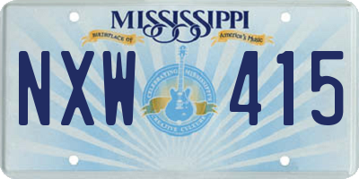 MS license plate NXW415