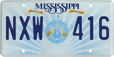 MS license plate NXW416