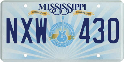 MS license plate NXW430