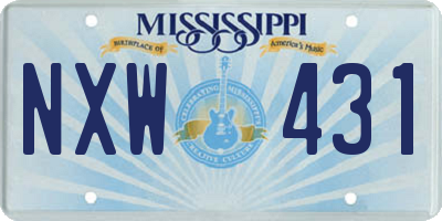 MS license plate NXW431