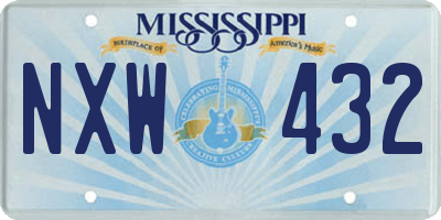 MS license plate NXW432
