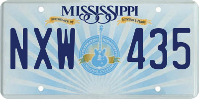MS license plate NXW435