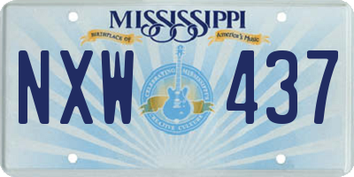 MS license plate NXW437