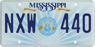 MS license plate NXW440