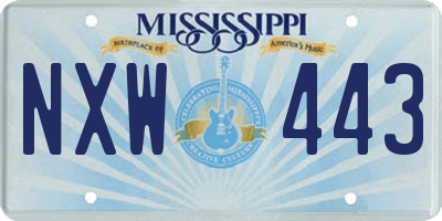 MS license plate NXW443