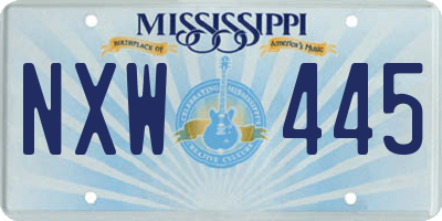 MS license plate NXW445