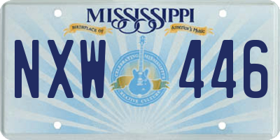 MS license plate NXW446